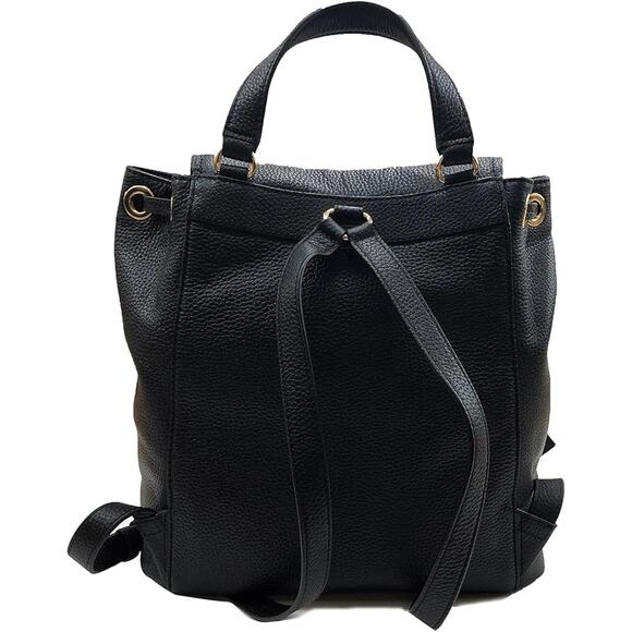 Michael Kors Backpack Riley Pebble Leather Drawstring Bag Black (35S8GRLB7L) - Picture 2 of 16